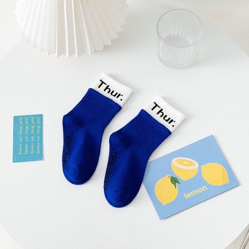 Girls 6-12 Years Days of the week Sat-Fri Cotton Socks 7 Pairs sporty casual socks